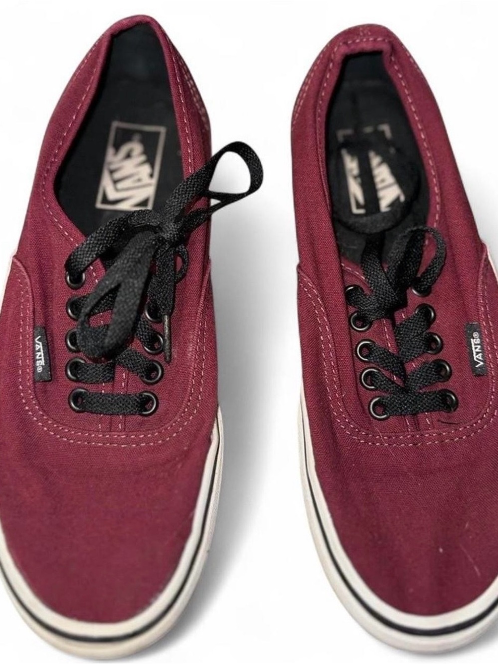 Vans Maroon Canvas Shoes with Black Laces